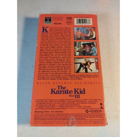 The Karate Kid Part III VHS, 1989 Ralph Macchio, Pat Morita - Picture 3 of 7